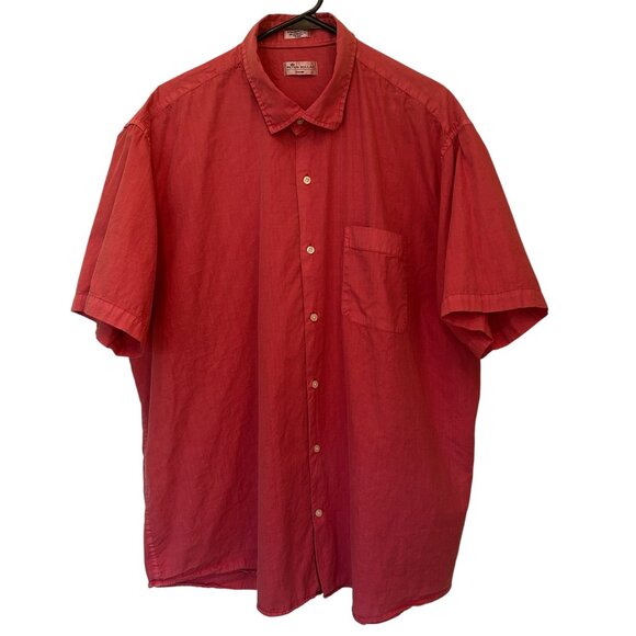 Peter Millar men's silk-blend salmon-color short-sleeve button-down shirt sz XXL - Picture 1 of 7